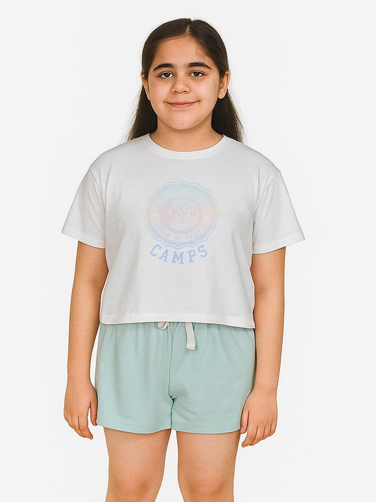 Girls Printed Shorty Pyjama Sets