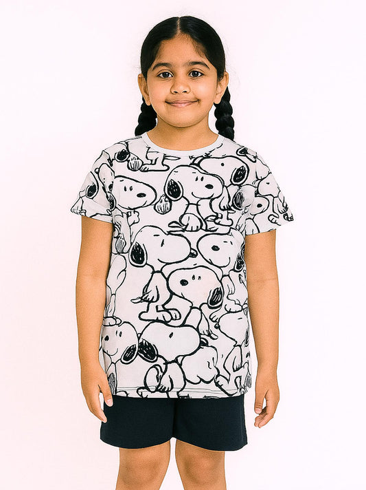 Girls Printed Shorty Set
