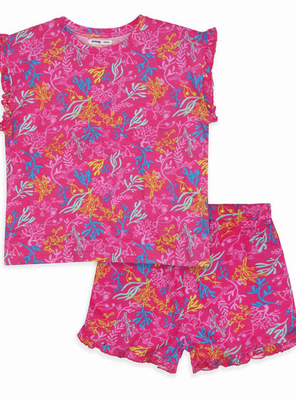 GIRLS PRINTED SHORTY SET