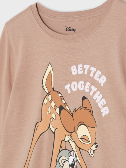 Bambi Girls Long Sleeve Brown Tee