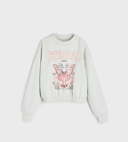 Girls Printed Pullover Sweatshirt