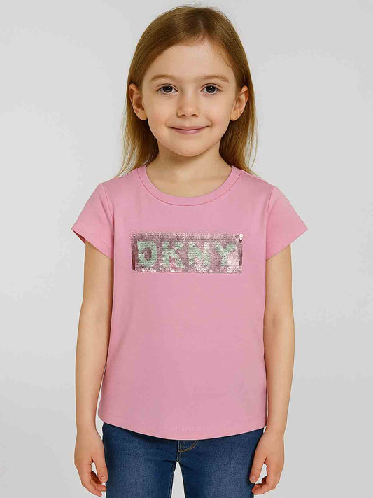 Girls Sequin Pink T Shirt