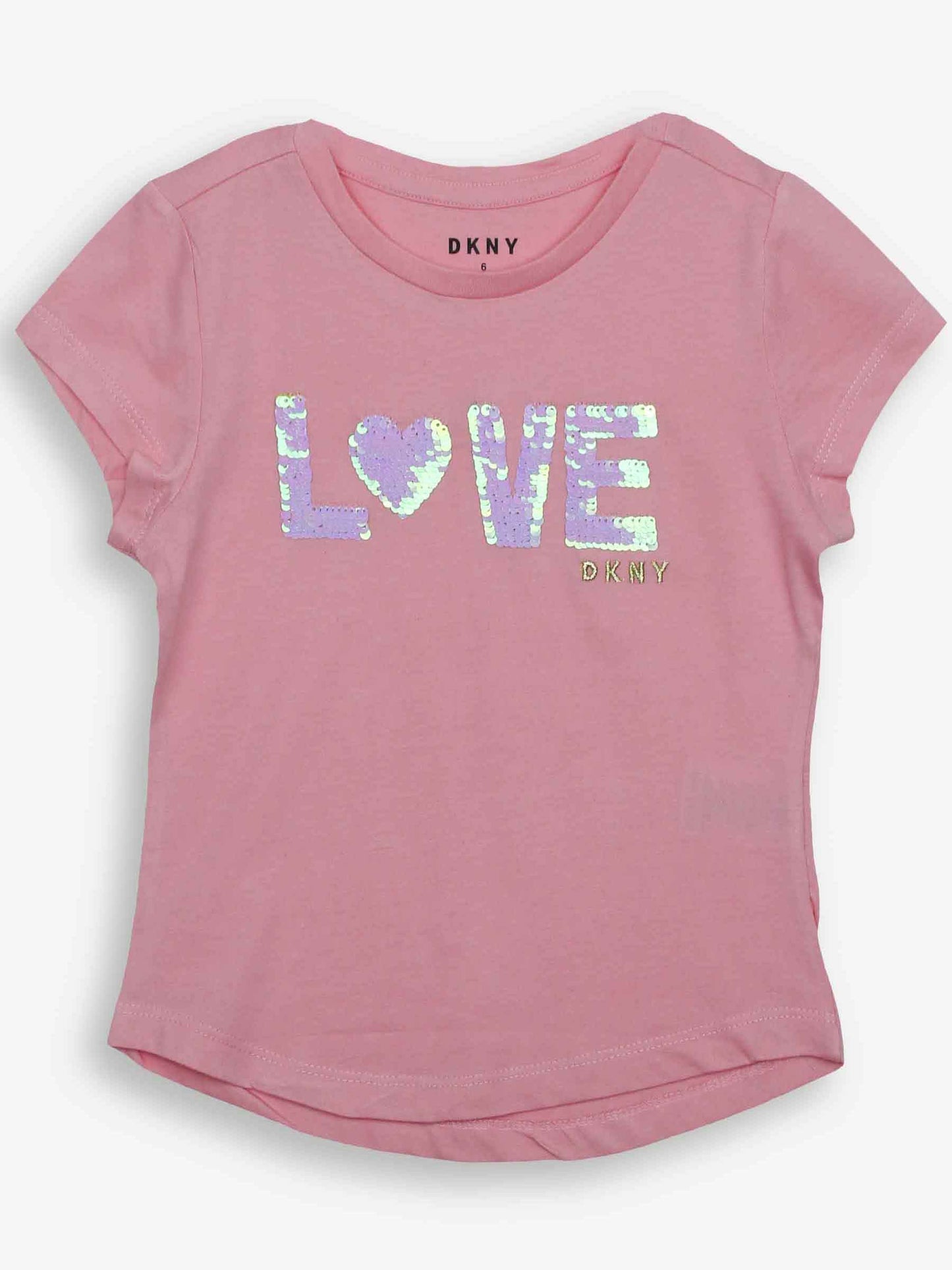 Girls Love Sequin Pink T Shirt