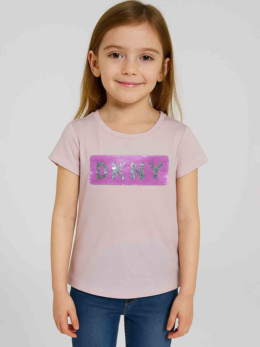 Girls Sequin Dusty Pink T Shirt