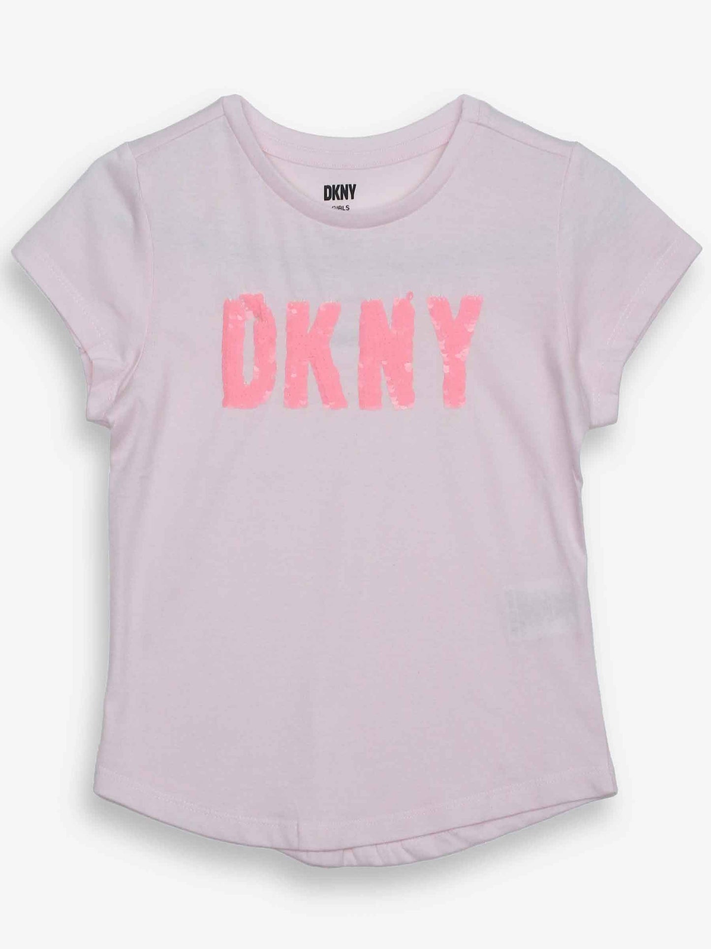 Girls Sequin Pale Pink T Shirt