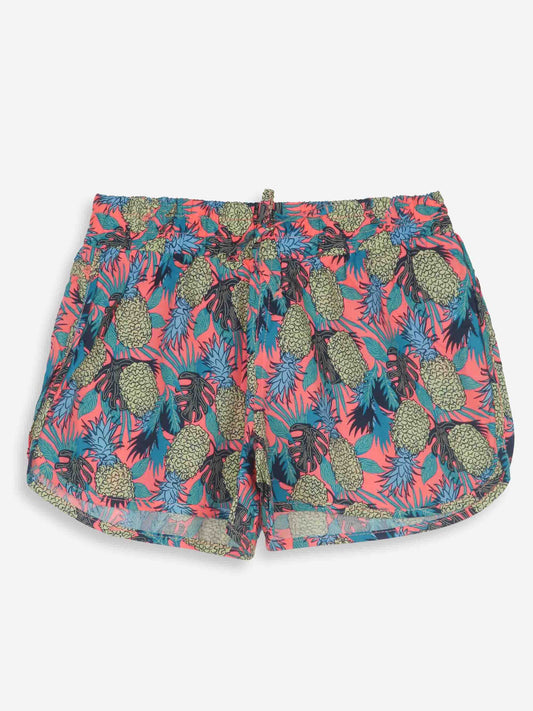 Girls Animal AOP Viscose Woven Shorts