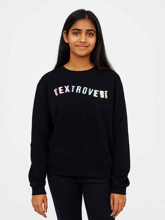 Girls Black Fleece Pullover Sweatshirt