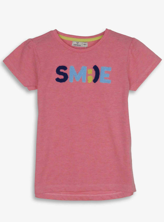 Girls Pink Applique T Shirt