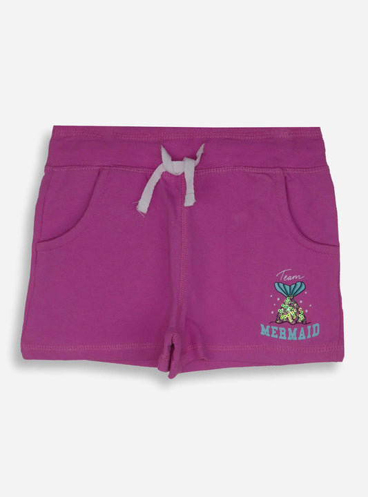 Girls French Terry Knit Pink Shorts