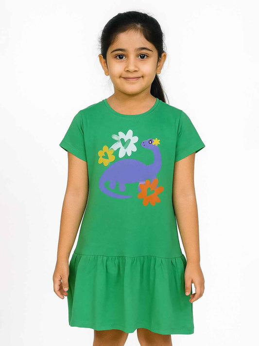 Girls Printed Knit Dress
