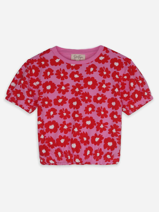 Girls French Terry Pink Crop Top