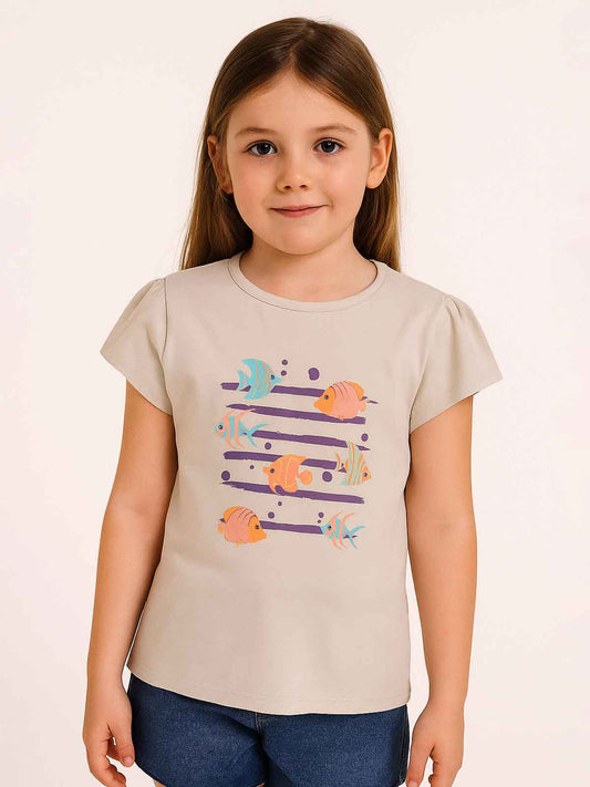 Girls Printed Stretch T Shirt