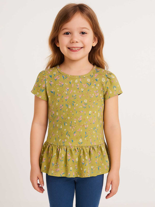 Girls Printed Stretch Tunic Top