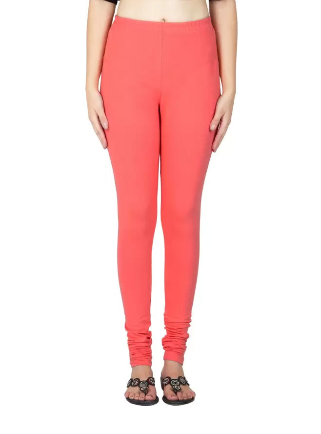 Girls Stretch Churidar Coral Legging