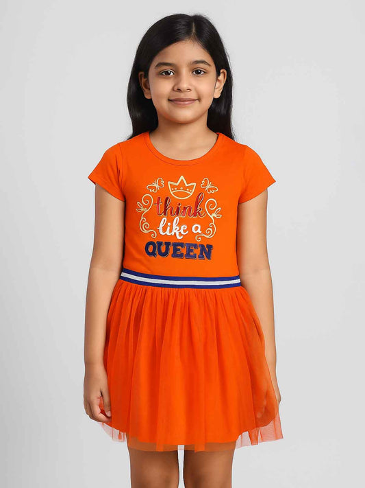 Girls Orange / Queen Dress