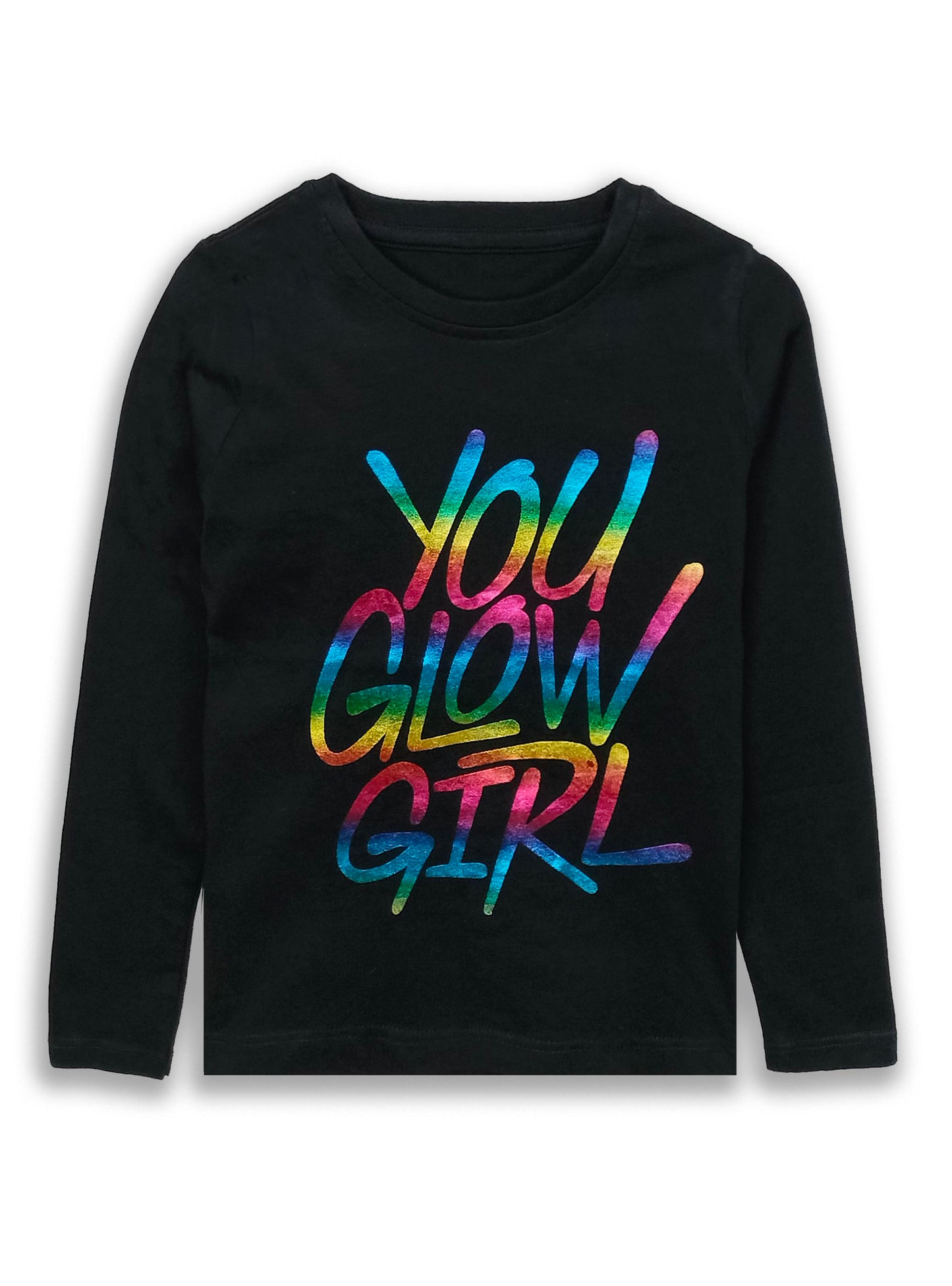 Girls Long Sleeve Foil Printed T Shirt