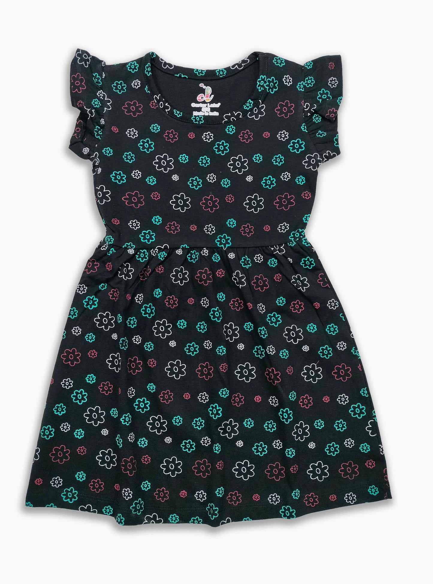 Girls Black AOP Dress