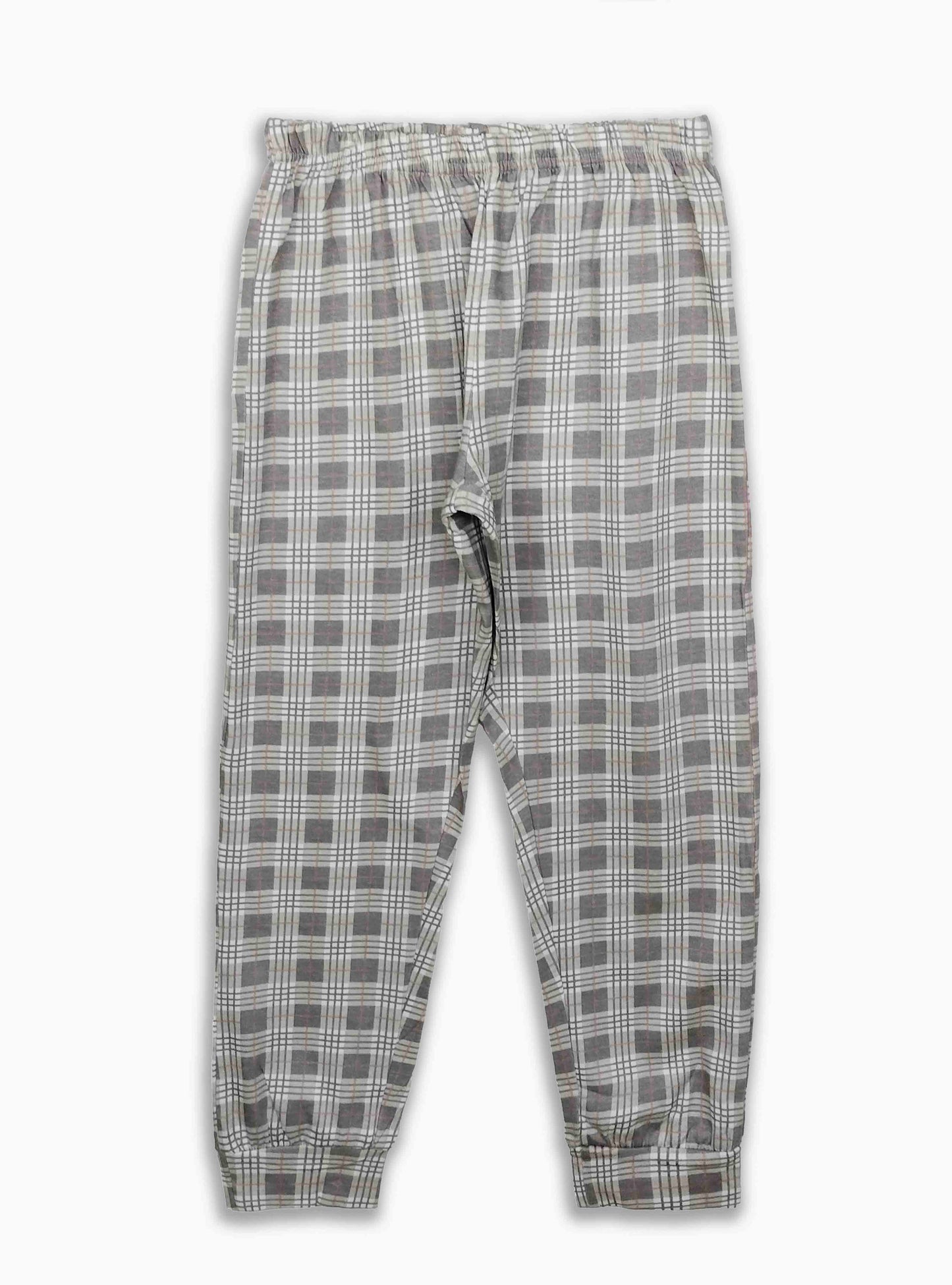 Girls Printed Pyjama Set Grey-Checked