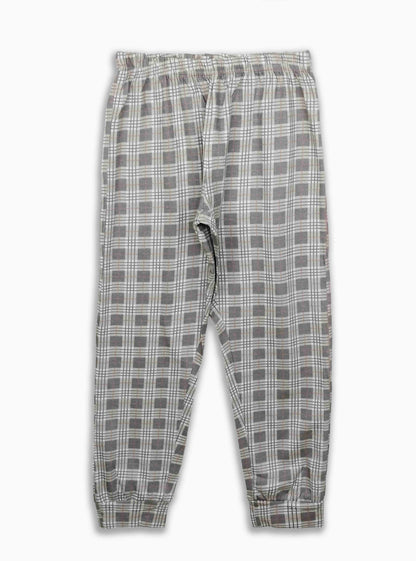 Girls Printed Pyjama Set Grey-Checked