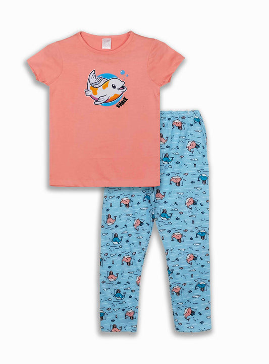 Girls Printed Pyjama Set