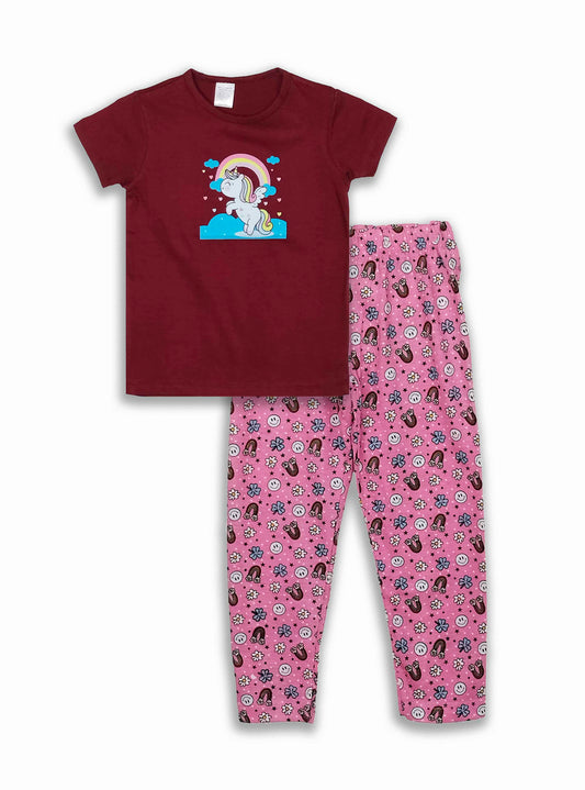 Girls Printed Pyjama Set