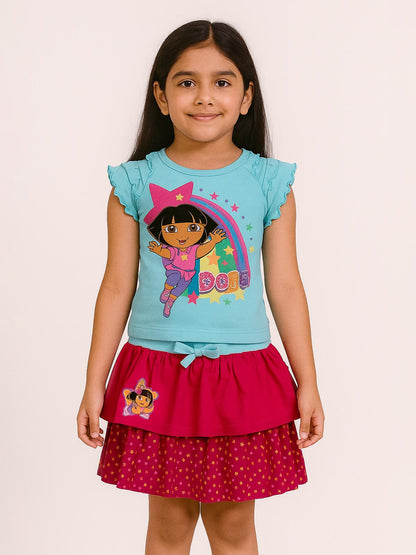 Girls Printed Skirt Set