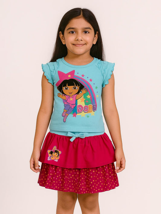 Girls Printed Skirt Set