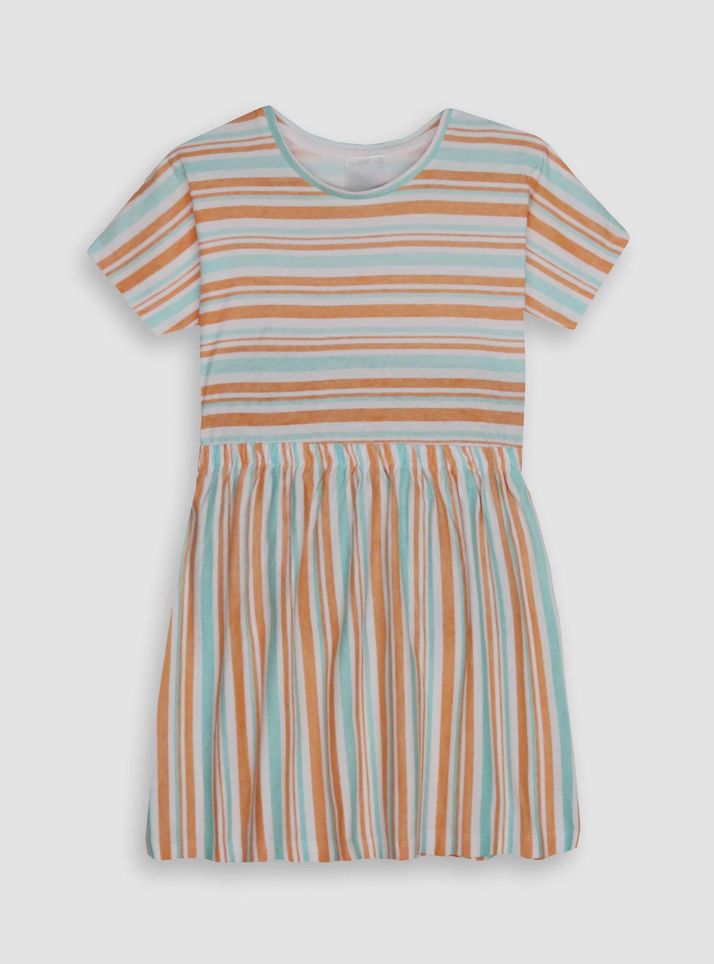 Girls Multi Printed Stripes Dress