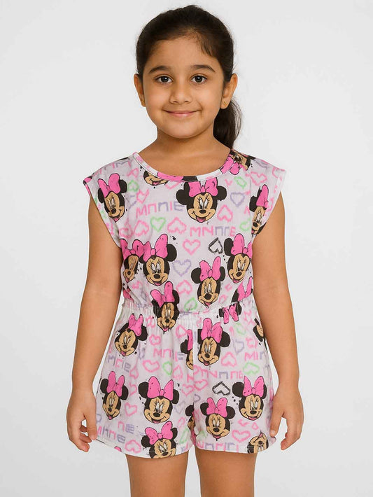 Girls Printed Dungaree
