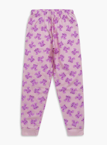 Girls Printed Pink Pyjama Set