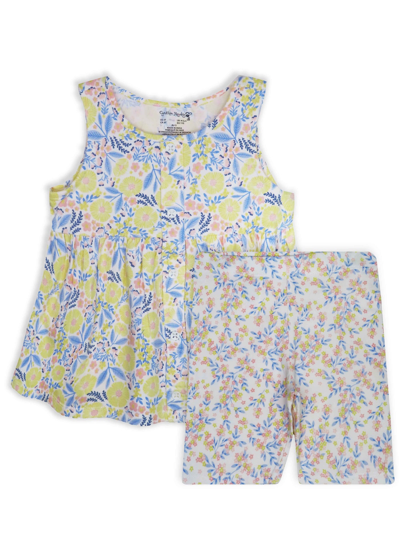 Girls Printed Shorty Set