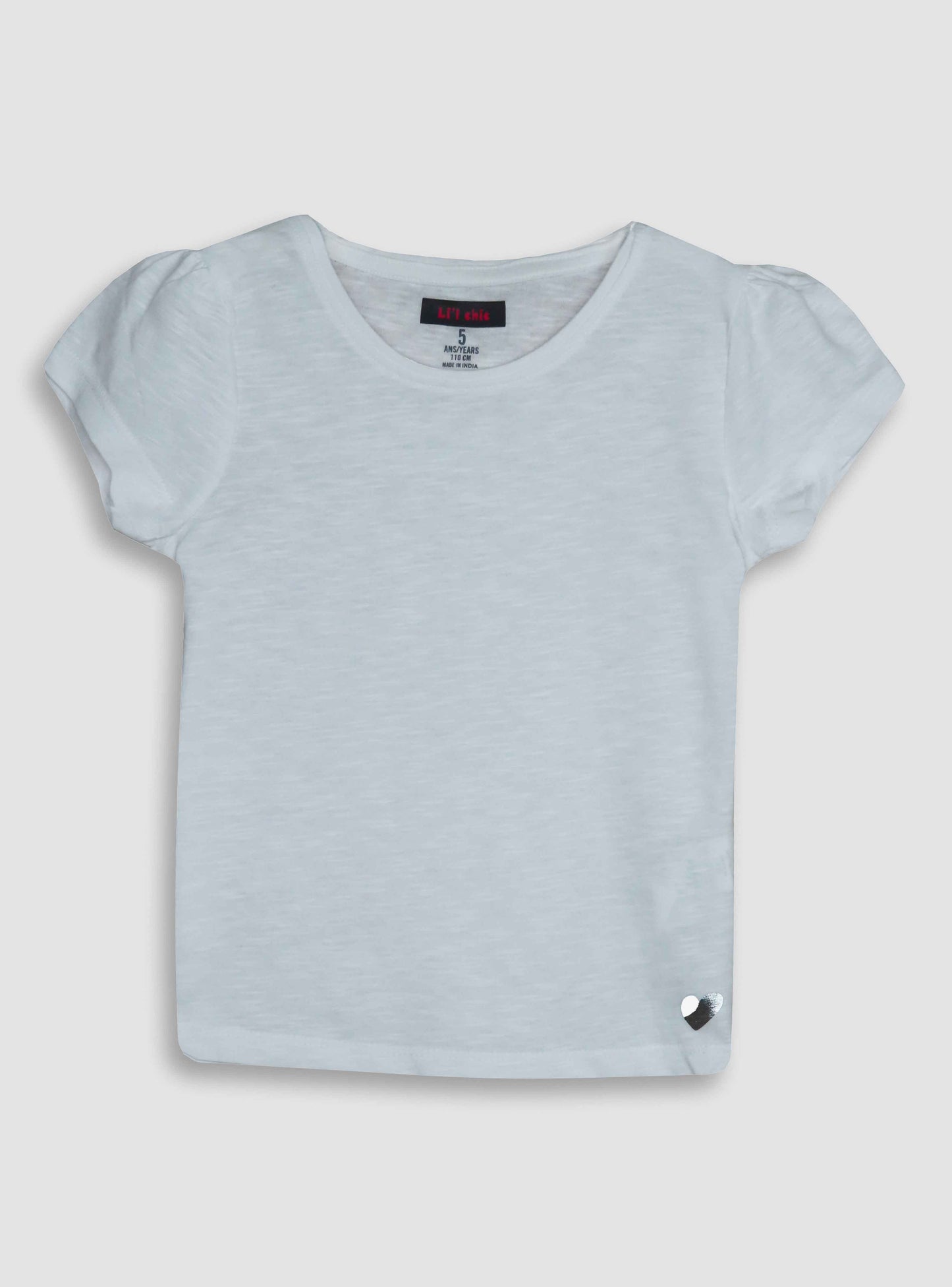 Girls Short Sleeve White T-Shirt