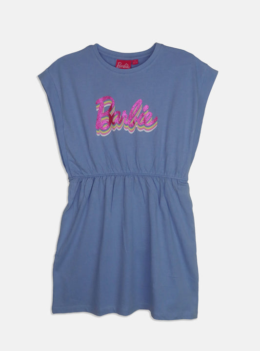 Girls Printed Blue Dress