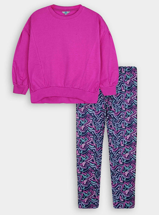 Girls Outerwear Set Fleece Sweatshirt and Legging