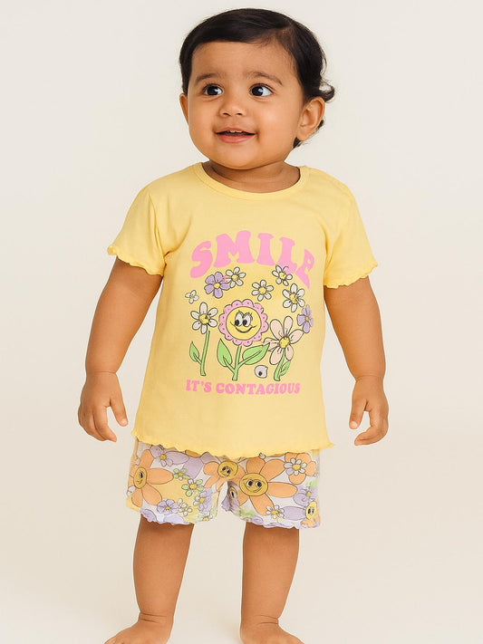 Baby Girls Printed Shorty Set