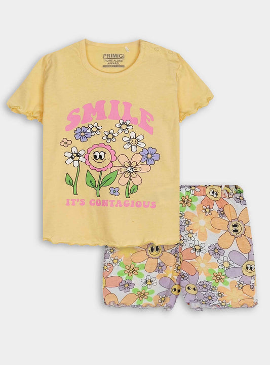 Girls Printed Shorty Set