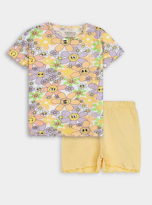 Girls Printed Shorty Set