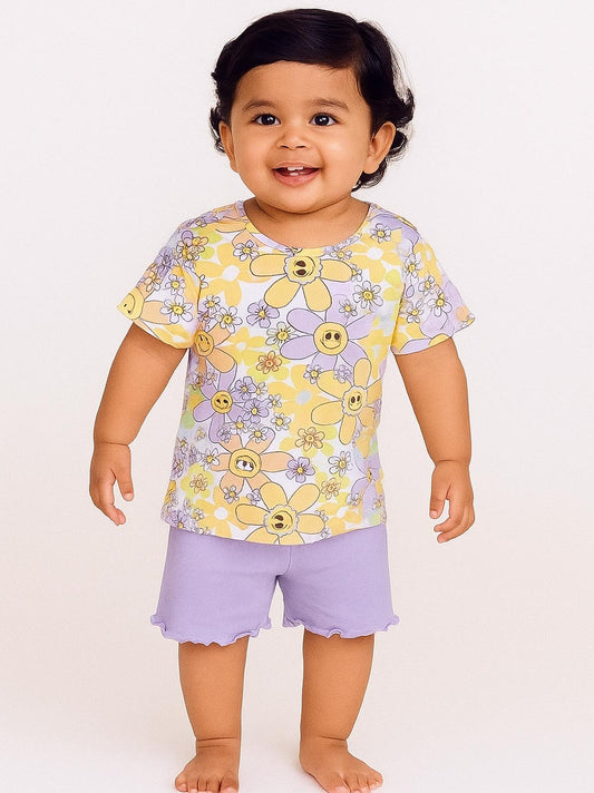 Baby Girls Printed Shorty Set