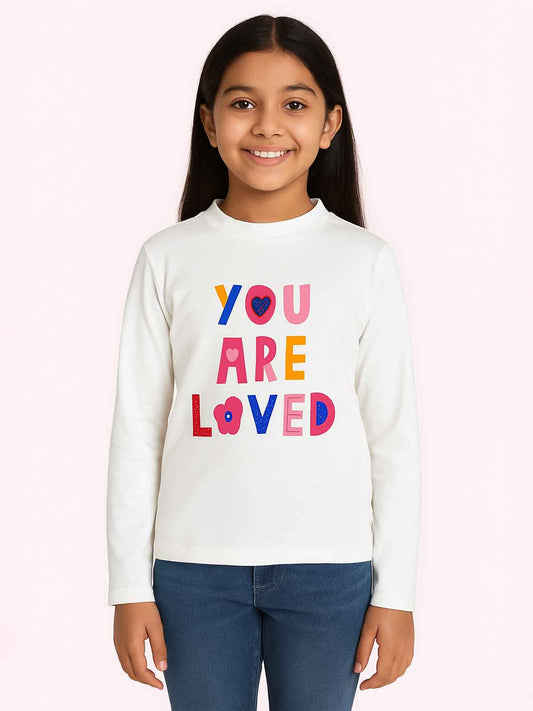 Girls Ruffle Long Sleeve Top White