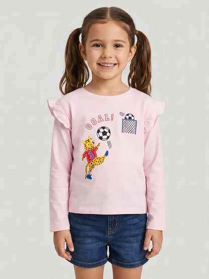 Girls Ruffle Long Sleeve Top