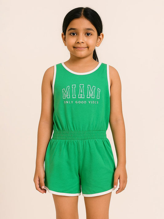 Girls Sleeveless Dungaree