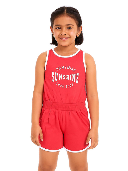 Girls Sleeveless Dungaree
