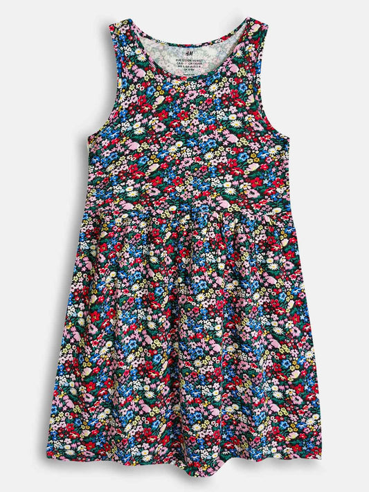 Girls Navy AOP Dress