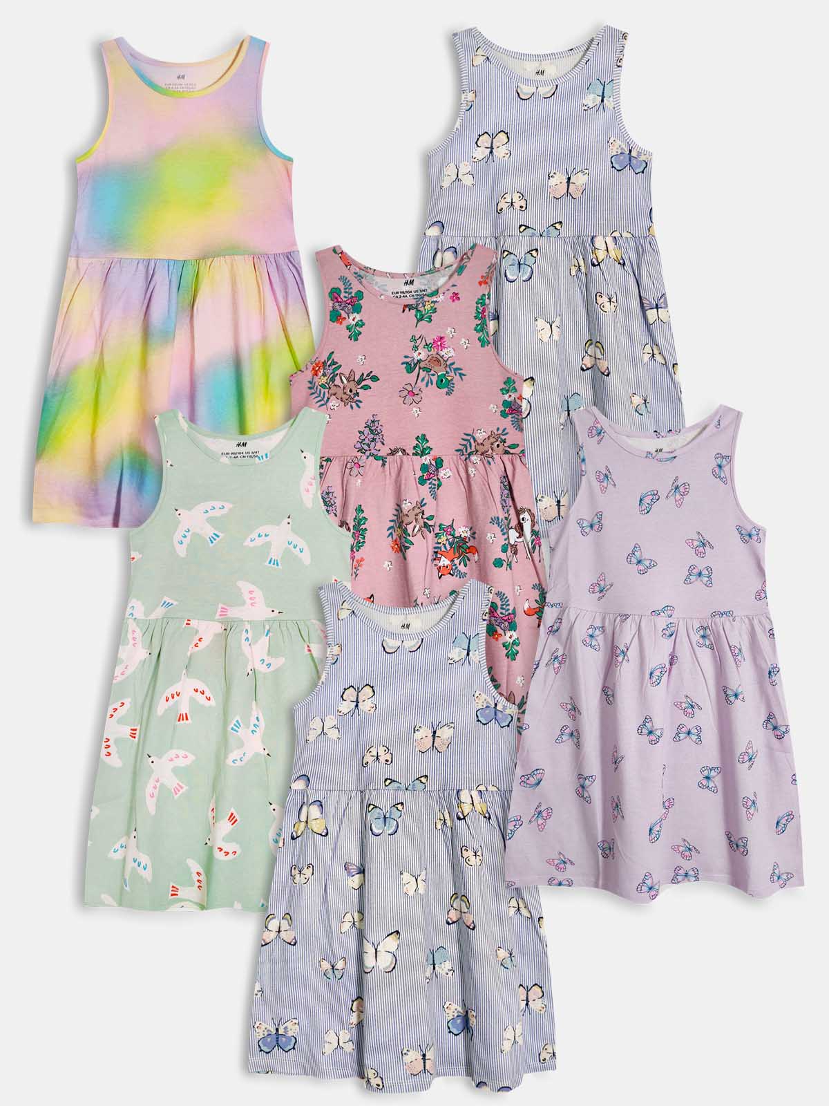 Girls Printed Dress Mixed