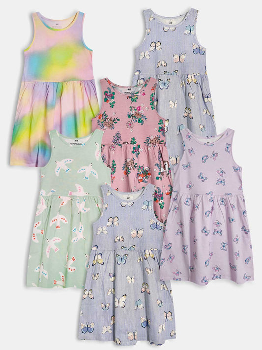 Girls Printed Dress Mixed