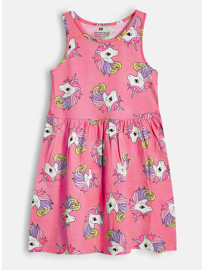 Girls Printed Dress Mixed