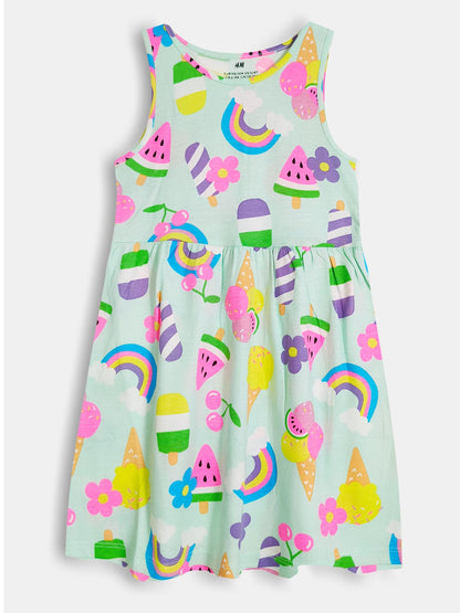 Girls Printed Dress Mixed