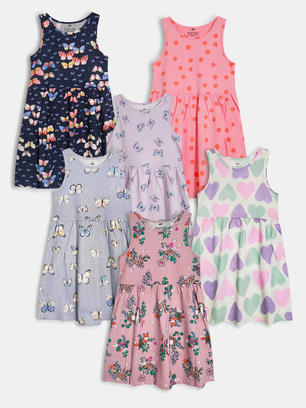 Girls Printed Dress Mixed
