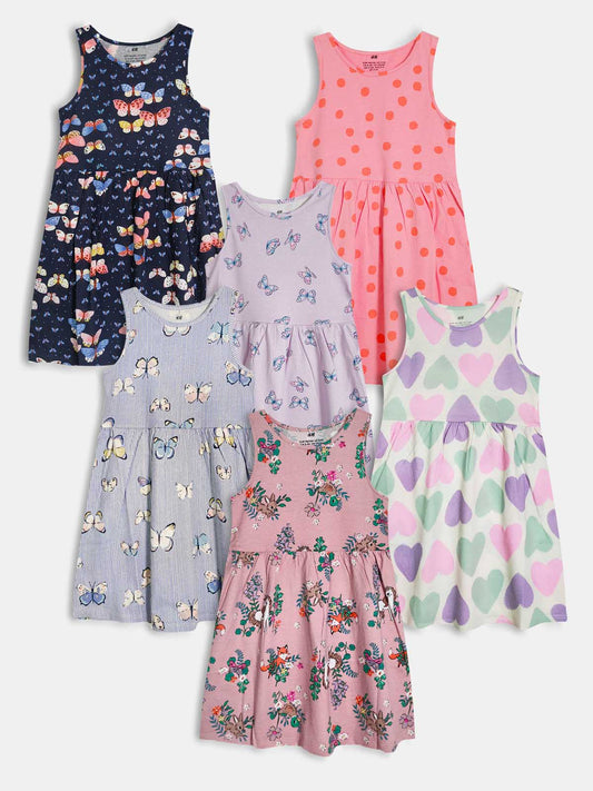Girls Printed Dress Mixed