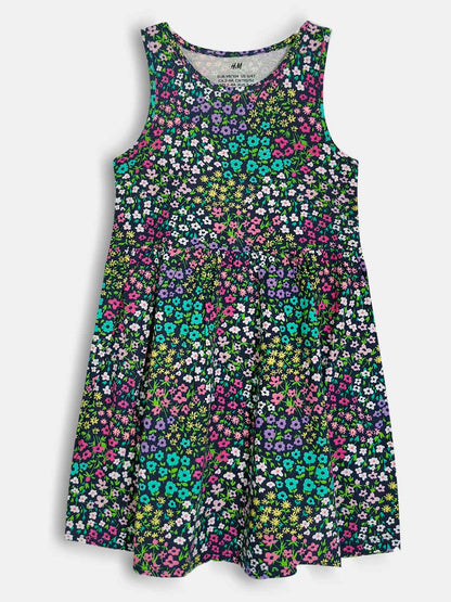 Girls Printed Dress Mixed